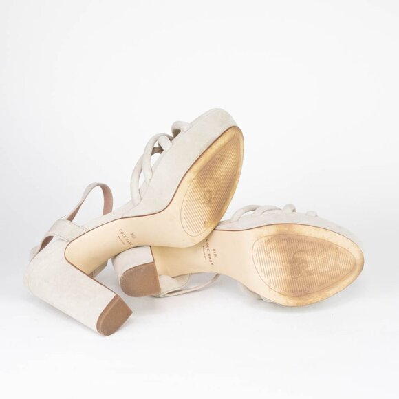 Cole Haan Grove Platform Heels Strappy Tan Suede 8.5 - Picture 6 of 6